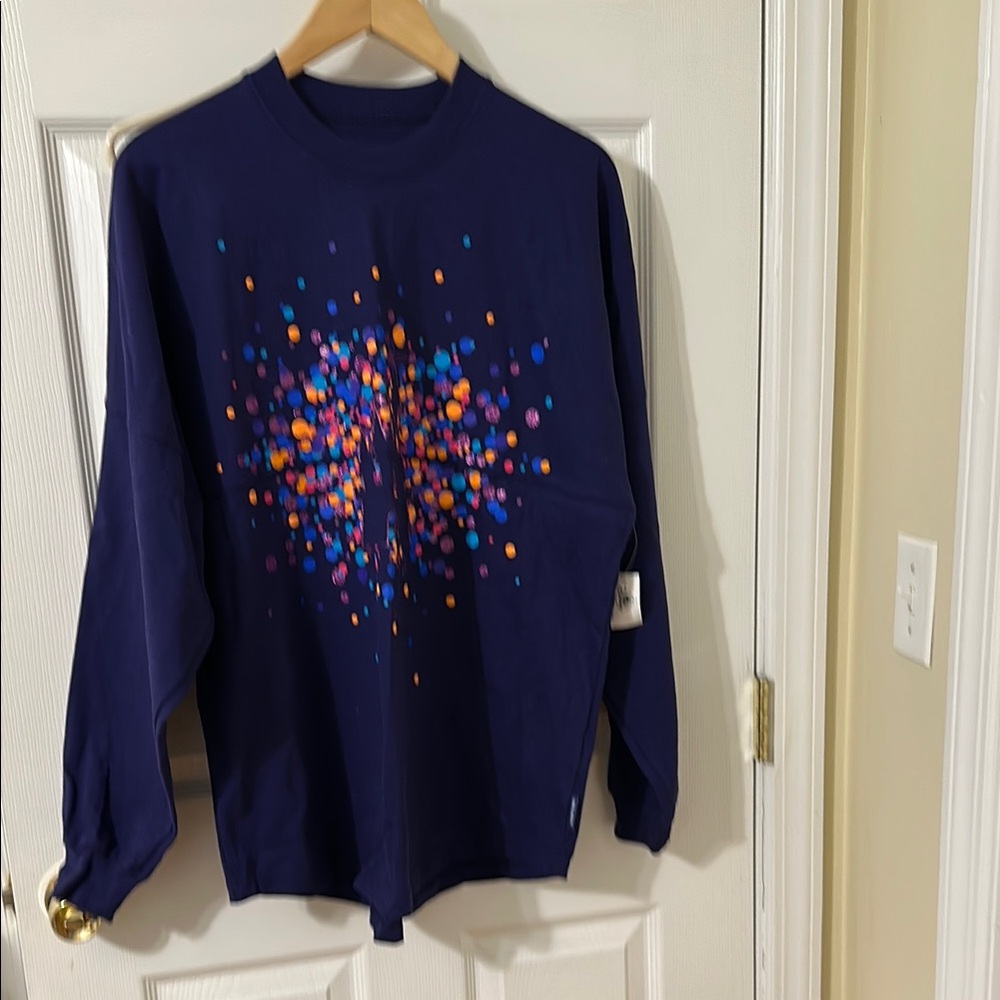 Disney Blue Long Sleeve Tee with Colorful Front Design